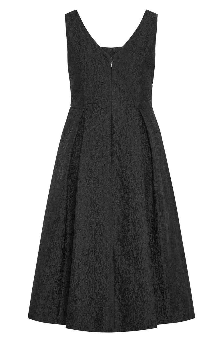 City Chic Estella Jacquard Midi Dress, Alternate, color, Black