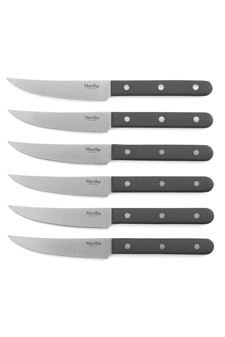 Eastwalk Forged Stainless Steel Knife Block Set with Acacia Wood Block, Alternate, color, Gray