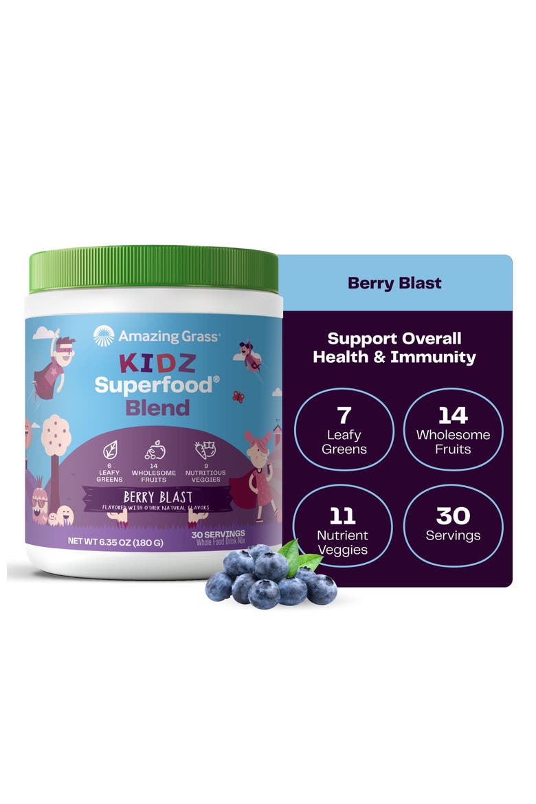 Kidz Superfood Powder Blend Berry Blast, Main, color, None