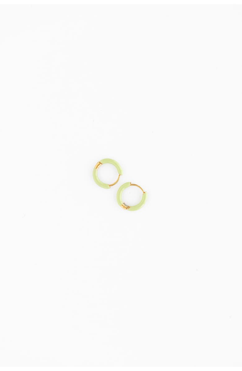 Pip Pop Enamel Hoop Earrings, Alternate, color, Lime Green