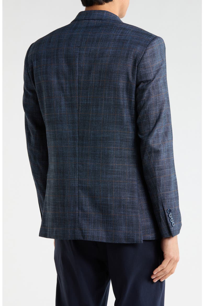 Slim Fit Plaid Stretch Sport Coat, Alternate, color, NAVY