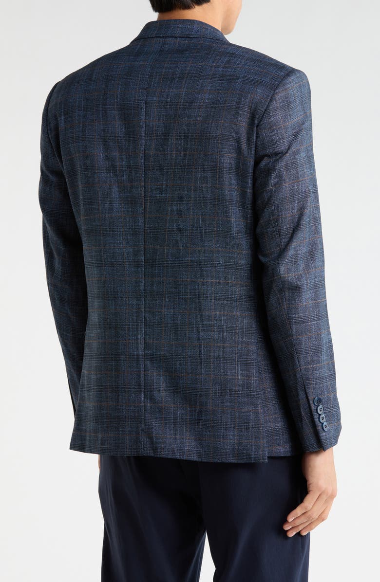 T.R. PREMIUM Slim Fit Plaid Stretch Sport Coat, Alternate, color, Navy