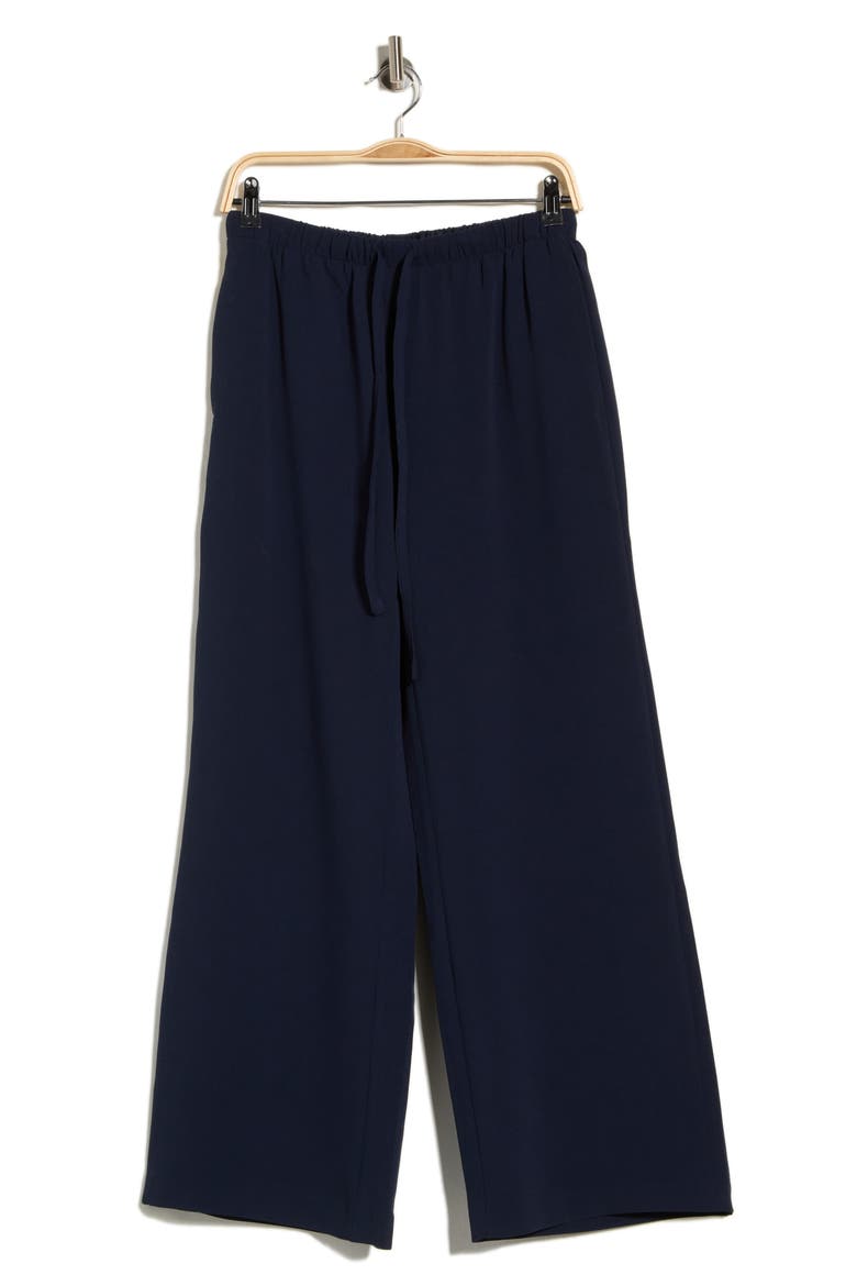 Drawstring Wide Leg Pants, Main, color, NAVY