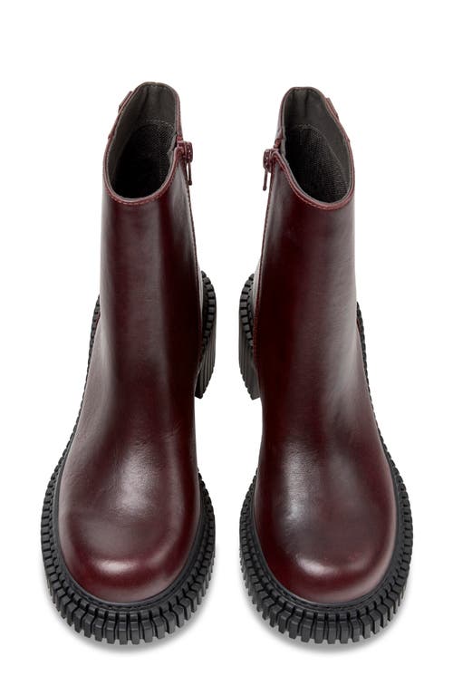 Camper 70mm Pix London Leather Zip-fastening Block-heel Boots In Burgundy
