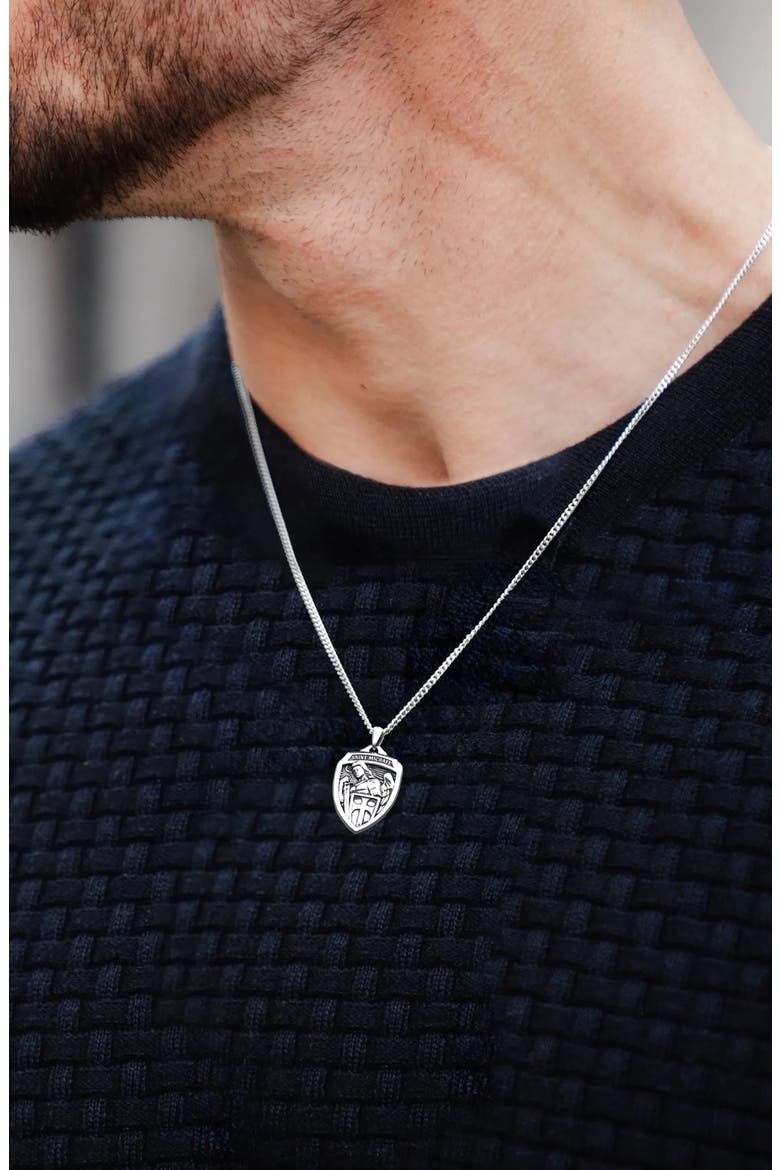 Men's St. Christopher Pendant Necklace, Alternate, color, SILVER