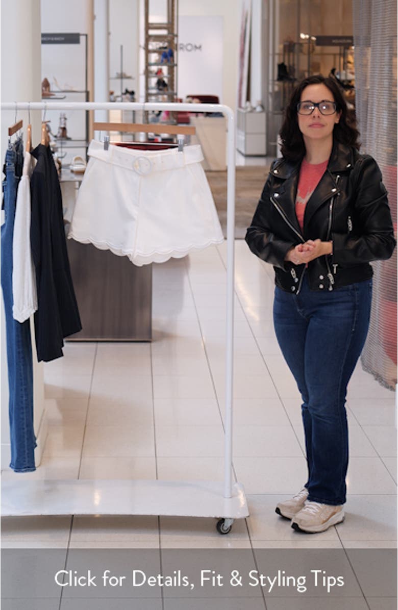 Violeta Belted Scallop Trim Shorts, sales video thumbnail