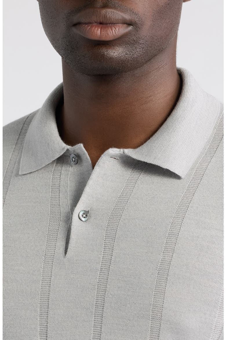 Regular Fit Long Sleeve Wool Polo, Main, color, LIGHT GREY