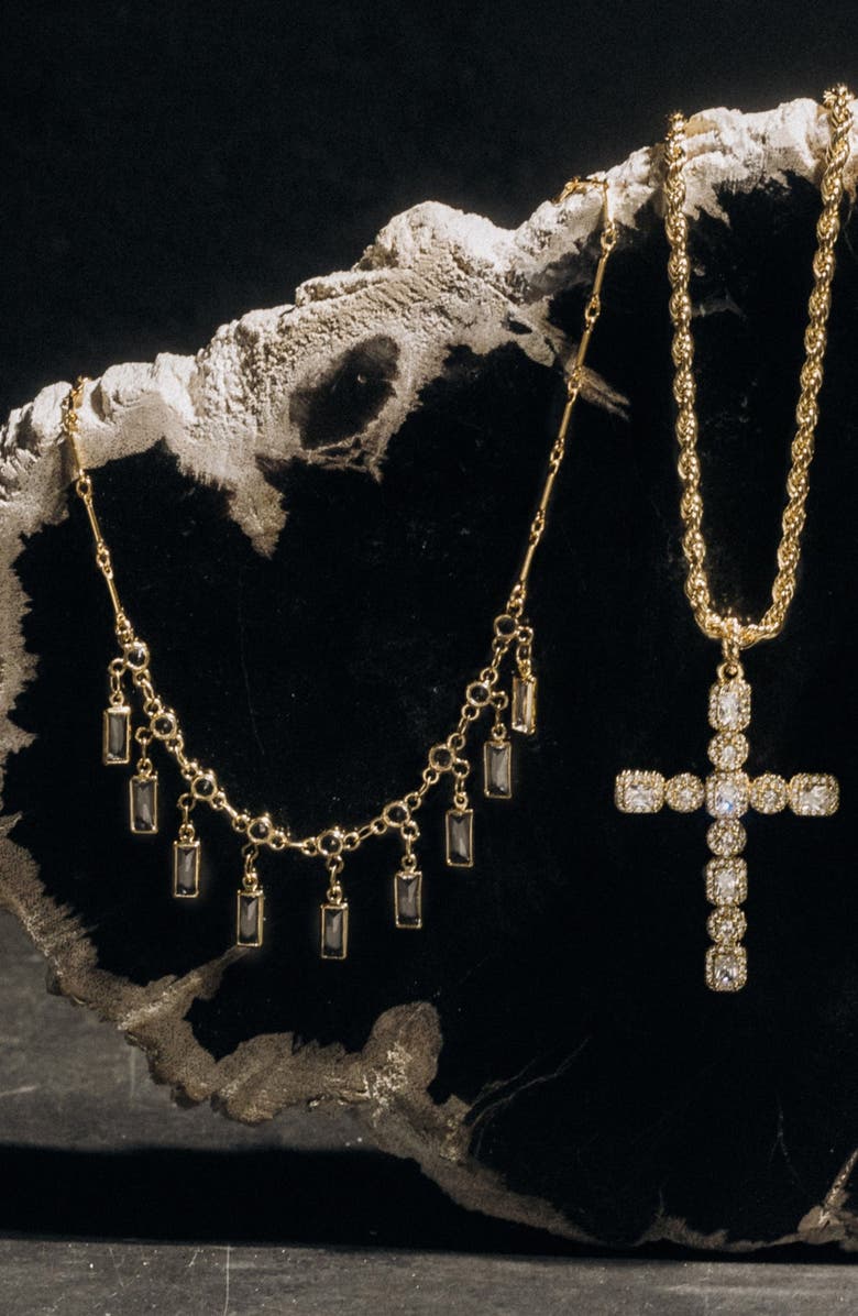 Child of Wild Daphne Cubic Zirconia Necklace, Alternate, color, Gold