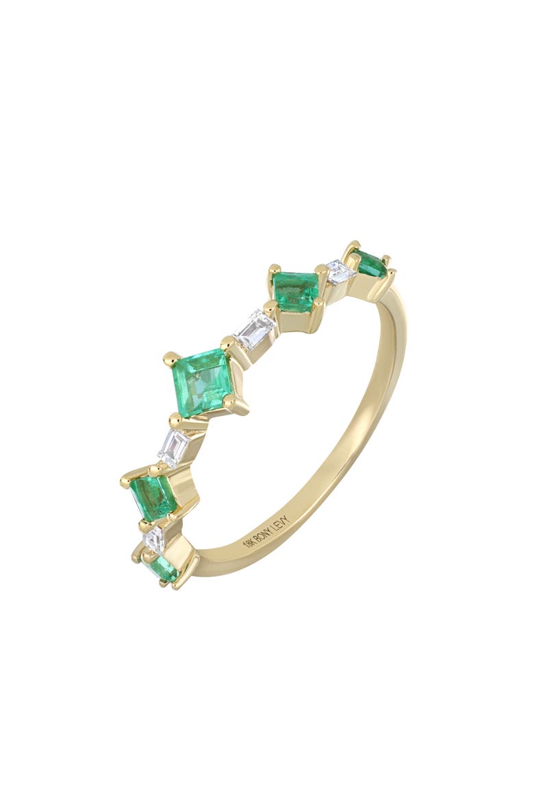 El Mar Diamond & Emerald Ring, Main, color, 18K YELLOW GOLD