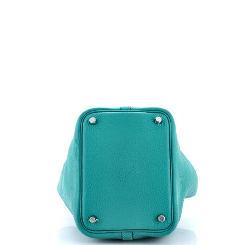 Pre-owned Hermes  Hermes Picotin Lock Bag Clemence Pm In Green