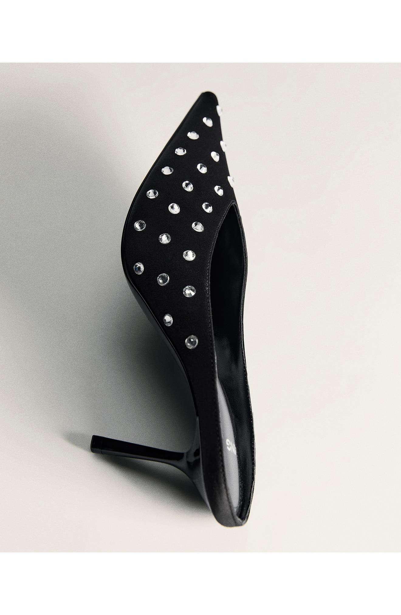 MANGO Crystal Pointed Toe Mule, Alternate, color, 