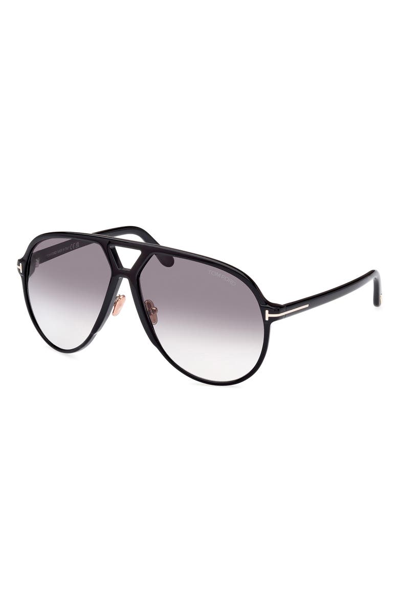 TOM FORD Bertrand 64mm Gradient Oversize Pilot Sunglasses, Alternate, color, 