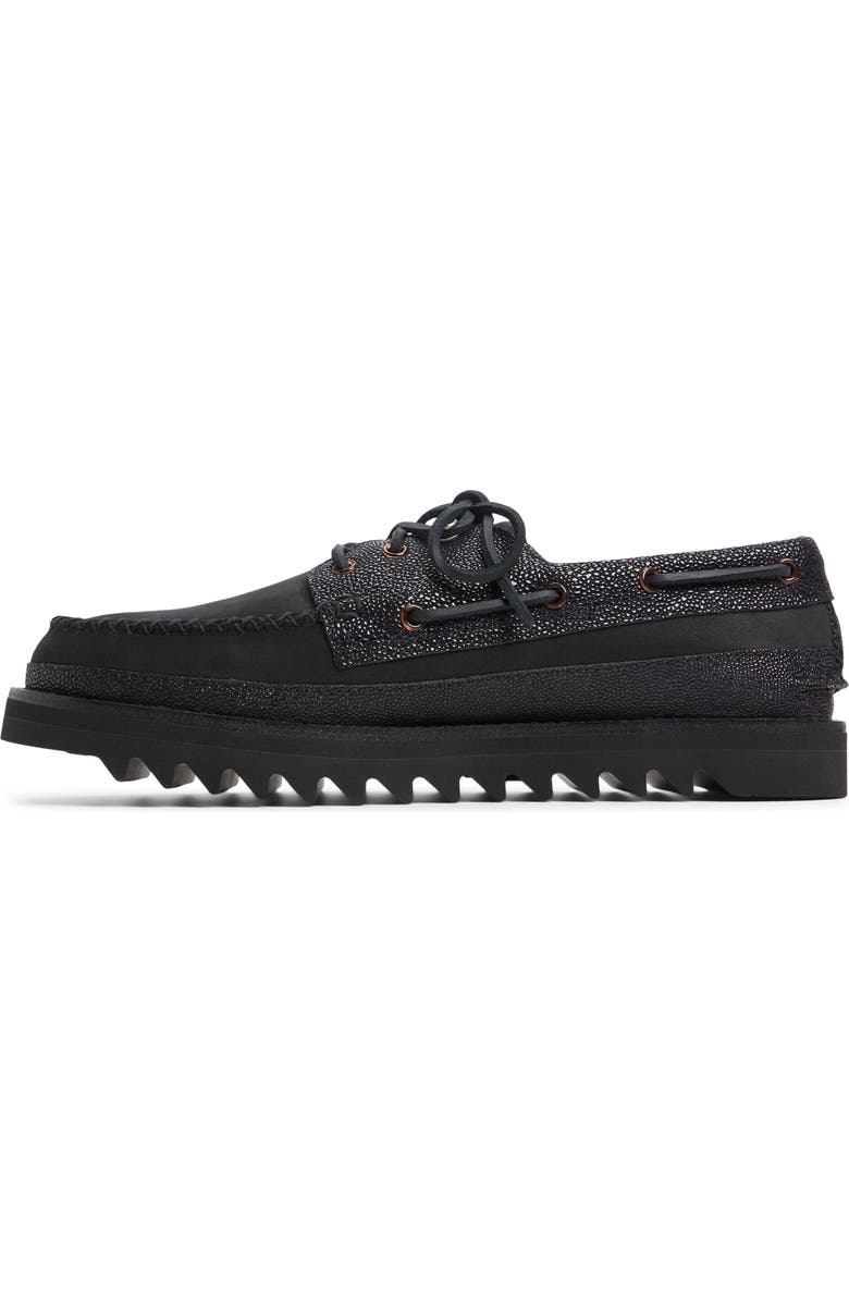 Sperry Authentic Original<sup>™</sup> 3-Eye Lug Sole Boat Shoe, Alternate, color, Black