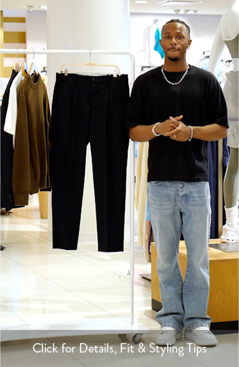 Slim Fit Pleated Pinstripe Suit Pants, sales video thumbnail