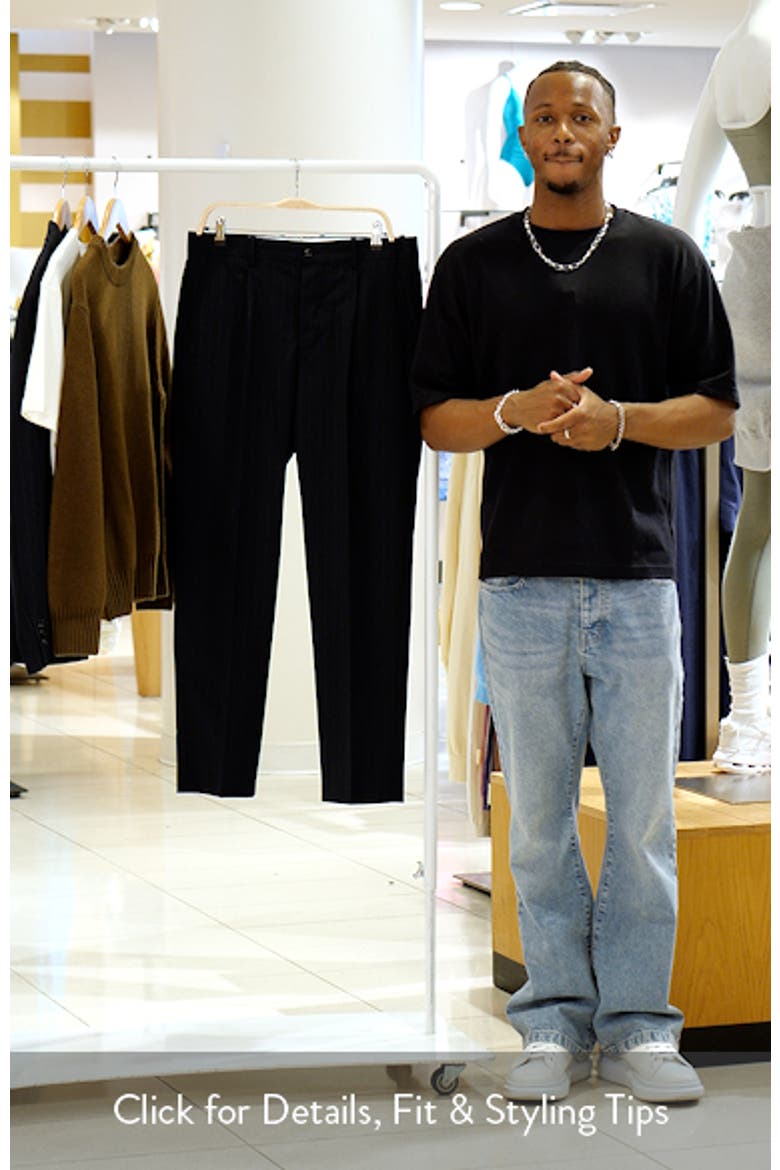 Slim Fit Pleated Pinstripe Suit Pants video