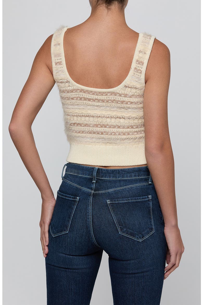 Galene Mixed Stitch Crop Sweater Tank, Alternate, color, ECRU/ NATURAL MULTI