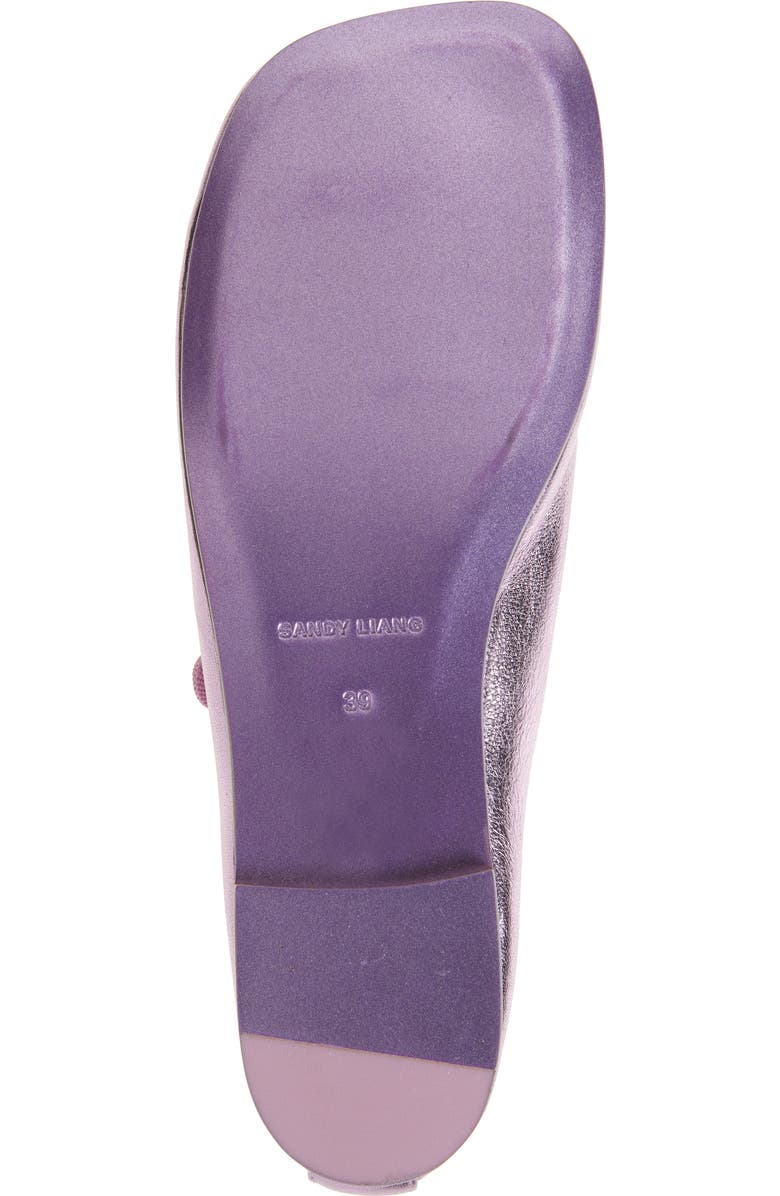 Sandy Liang Metallic Mary Jane Ballet Flat, Alternate, color, Pink