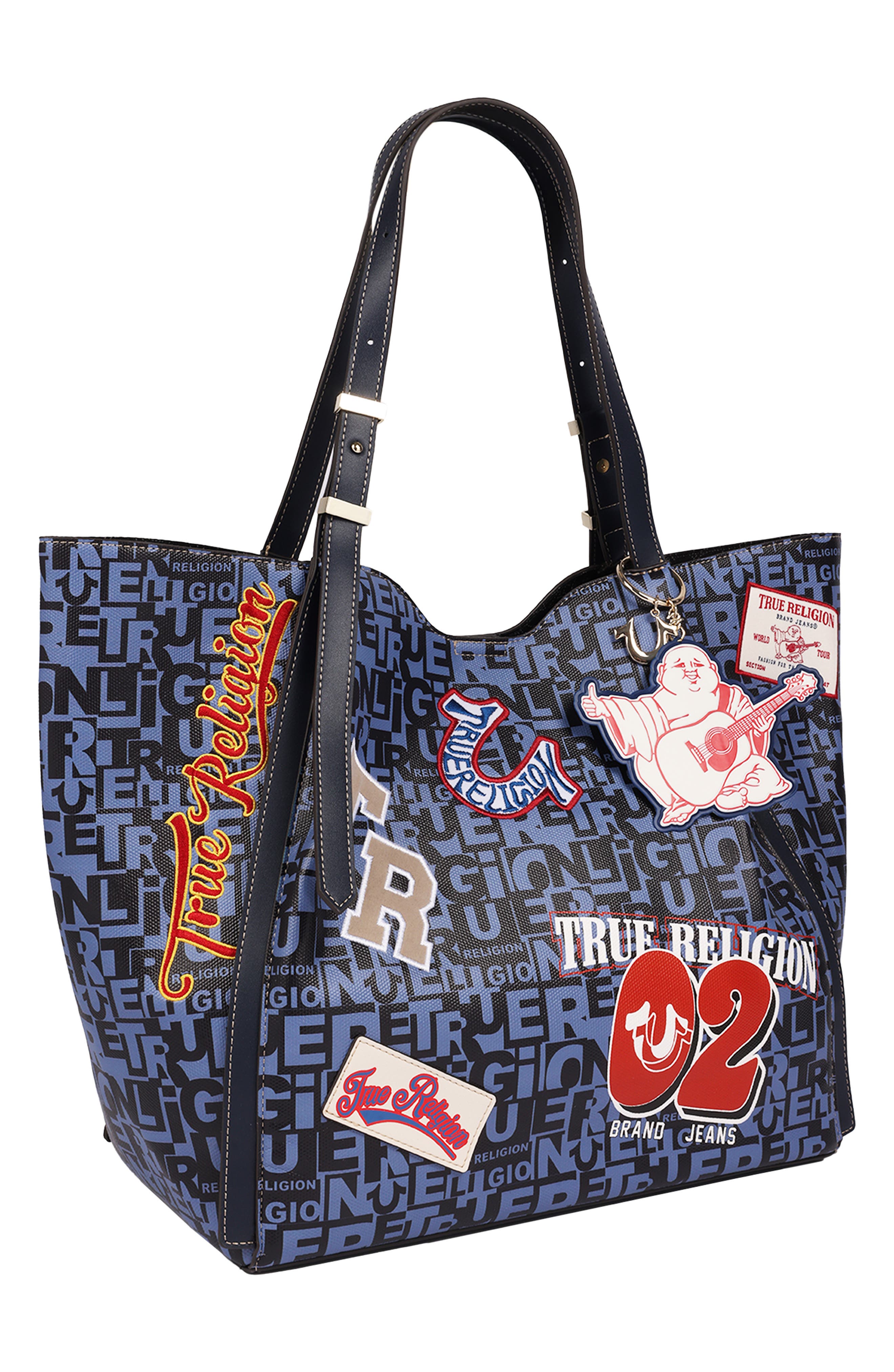 Multi Patch Graphic Tote, Alternate, color, NAVY