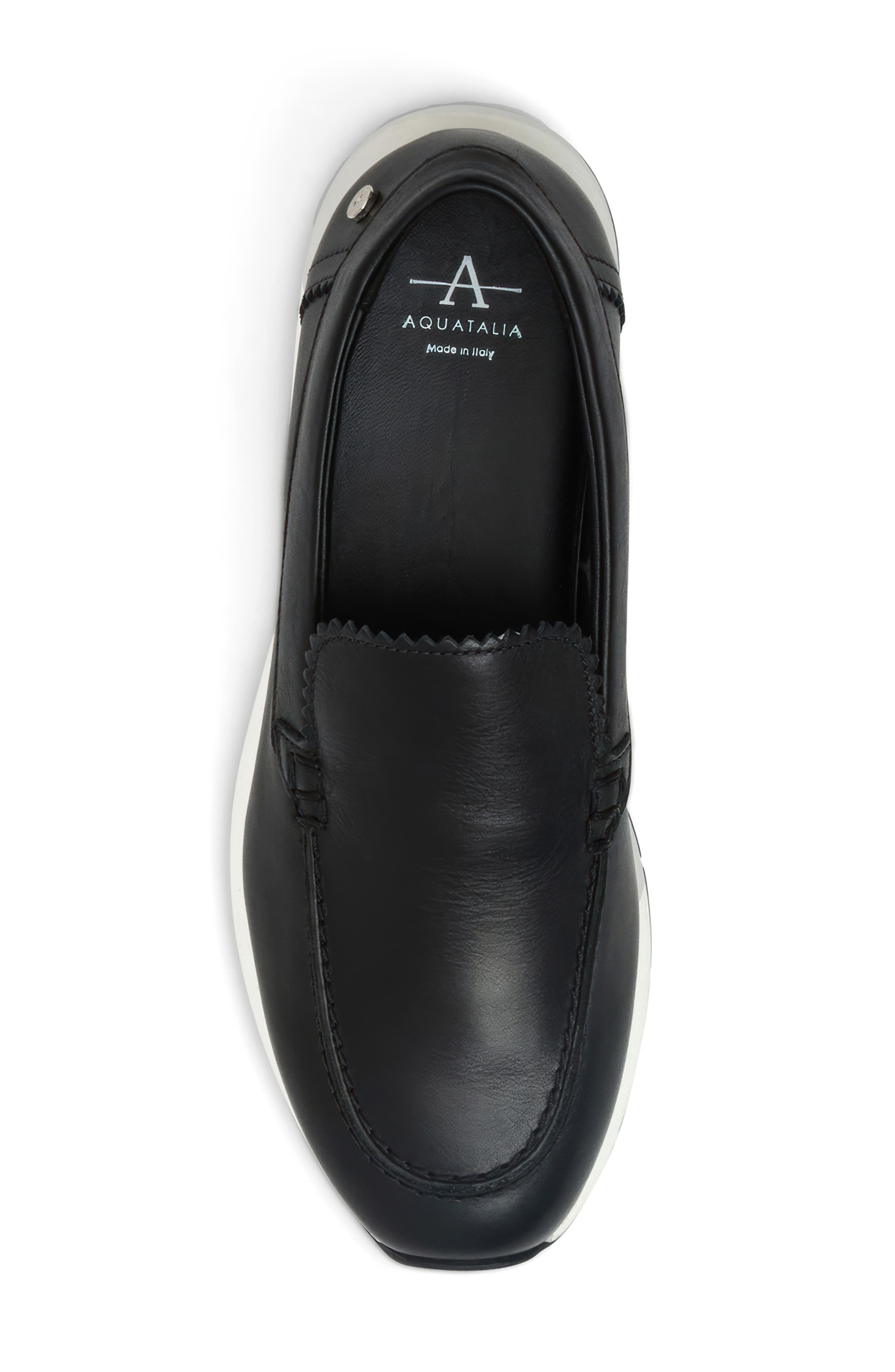 Aquatalia Karena Weatherproof Slip-On Sneaker, Alternate, color, Black