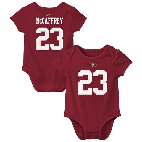 Newborn & Infant Nike Christian McCaffrey Scarlet San Francisco 49ers Player Name & Number Bodysuit