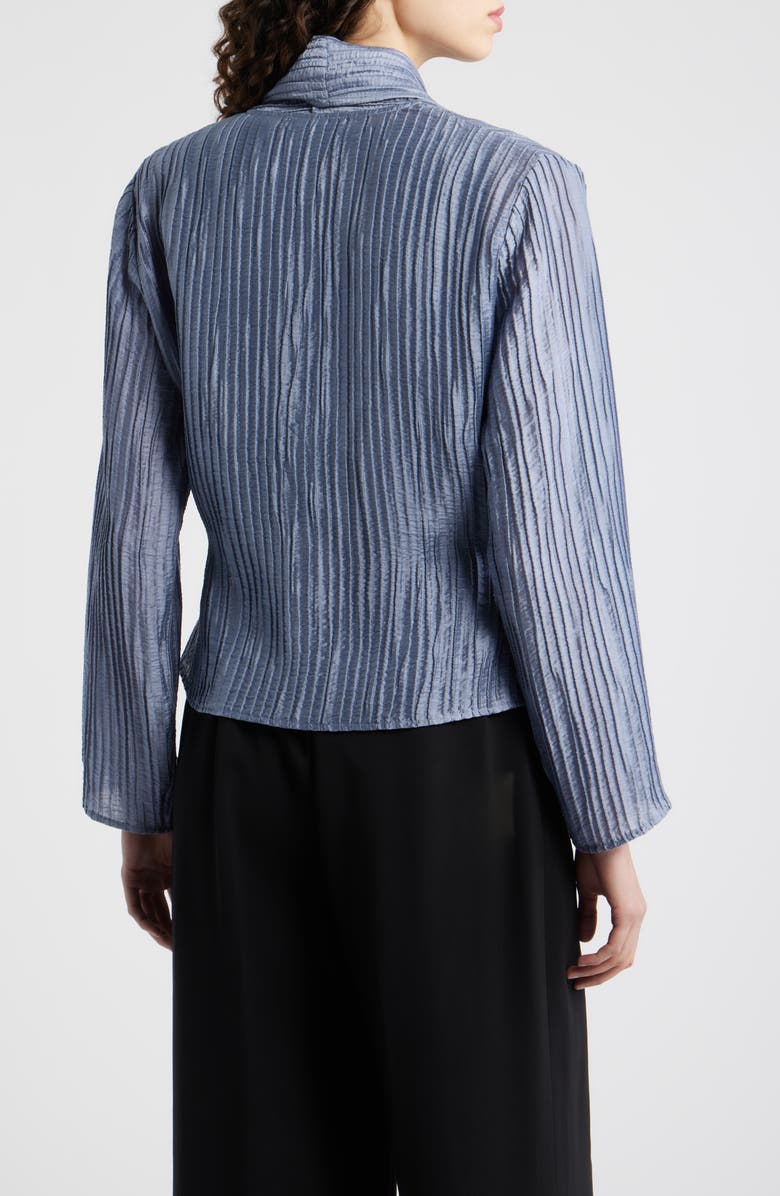 Eileen Fisher High Collar Tie Waist Jacket, Alternate, color, Flint