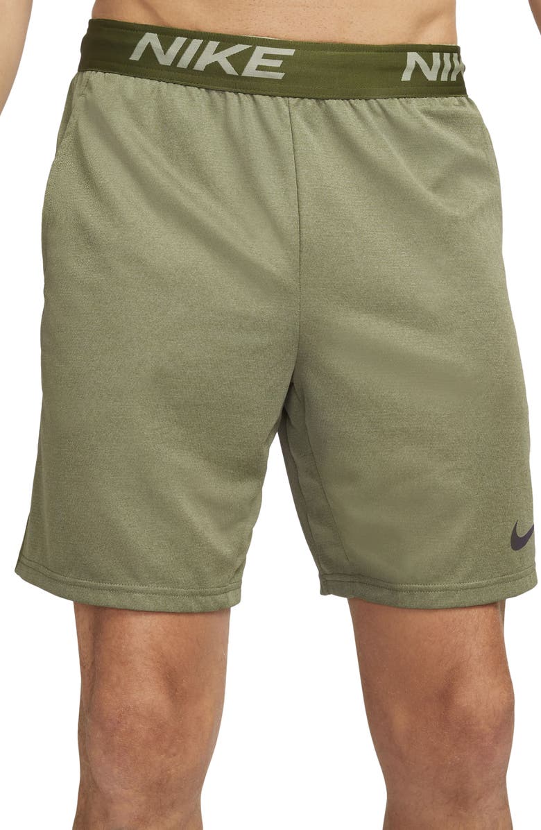 Nike Dri-FIT Veneer Training Shorts, Main, color, Green/ Heather/ Black