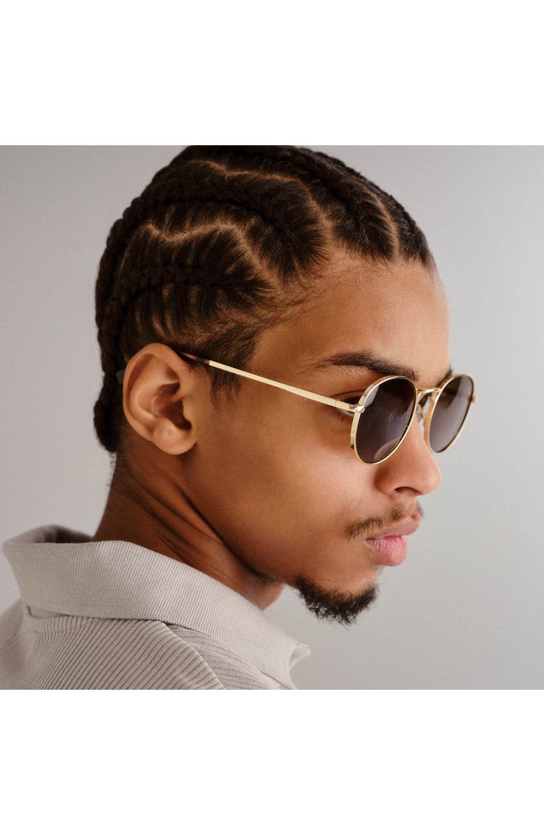 Le Specs Lost Legacy 51mm Gradient Round Sunglasses, Alternate, color, Gold/ Brown Mono Pol