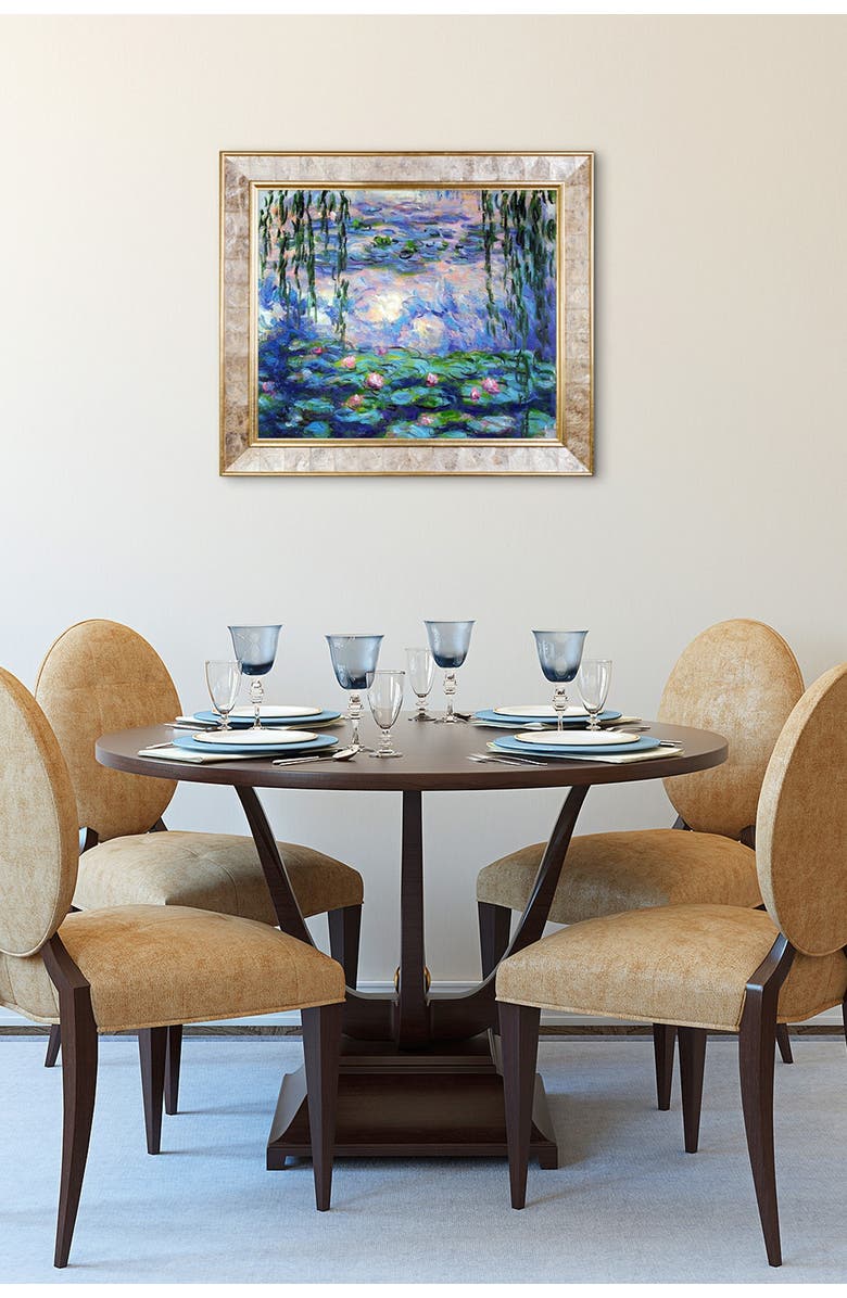 OVERSTOCK ART Water Lilies with Gold Pearl Frame, 26" x 30", Alternate, color, 