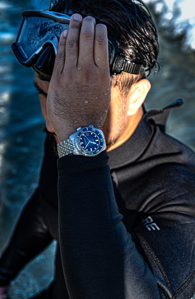 SPINNAKER Bradner Automatic Bracelet Watch, 42mm, Alternate, color, Blue