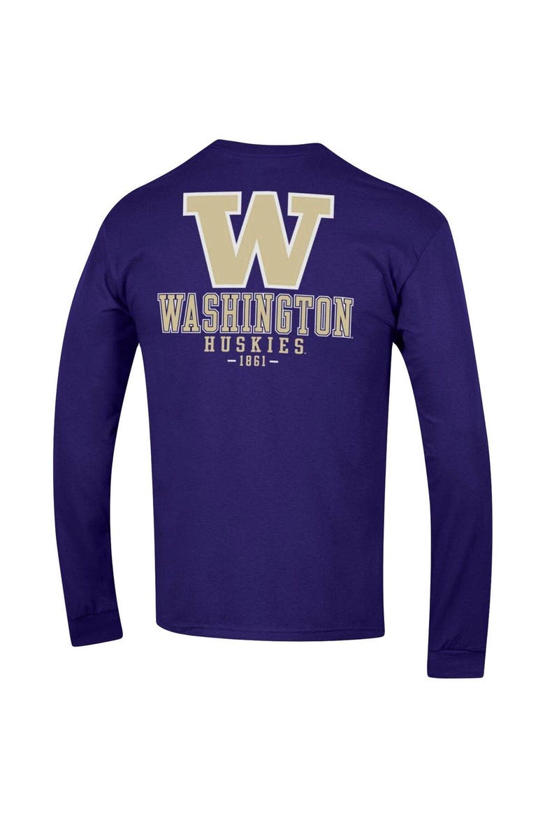 Men's Champion Purple Washington Huskies Team Stack Long Sleeve T-Shirt, Alternate, color, Purple