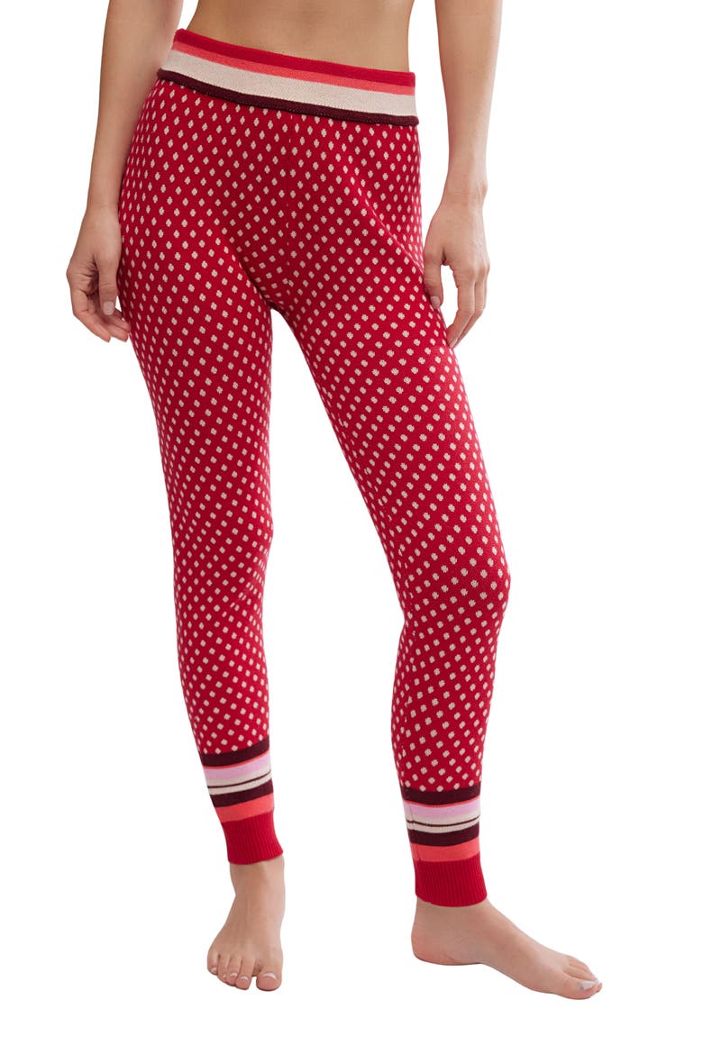 Falala Fair Isle Leggings, Main, color, RED PEPPERMINT DOT