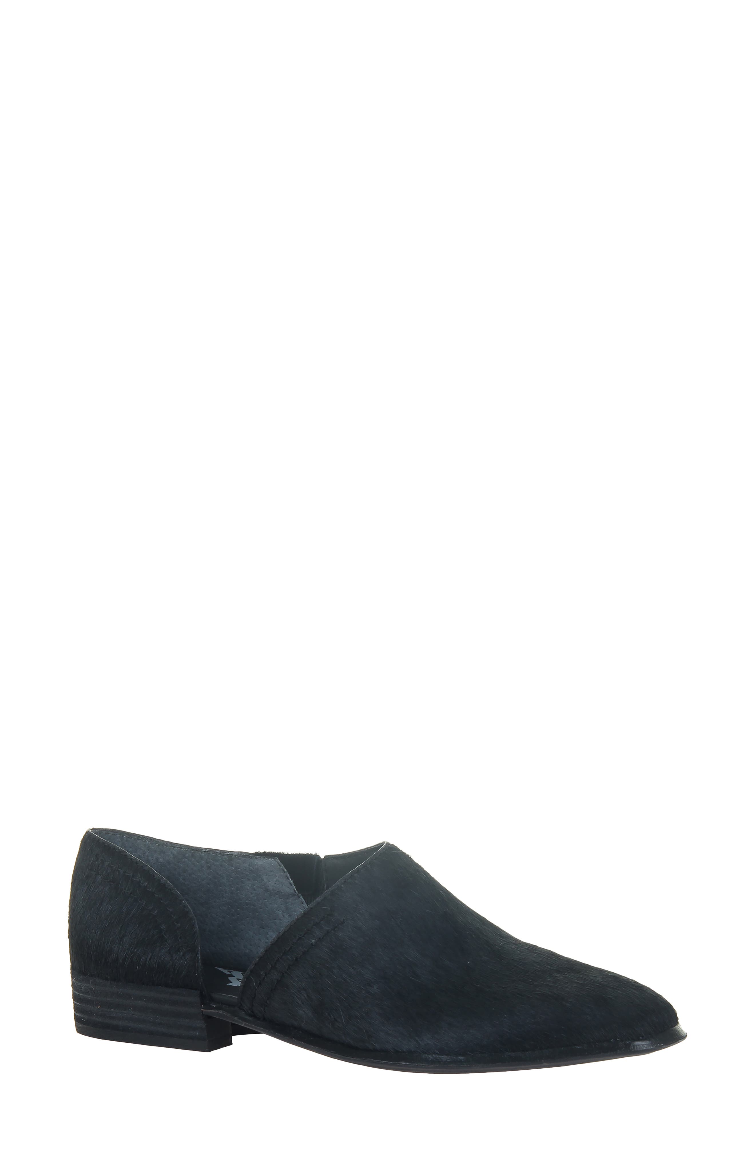 Coyote Half d'Orsay Genuine Calf Hair Shoe, Main, color, BLACK CALF HAIR