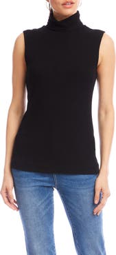 Karen Kane Turtleneck Rib Sleeveless Top