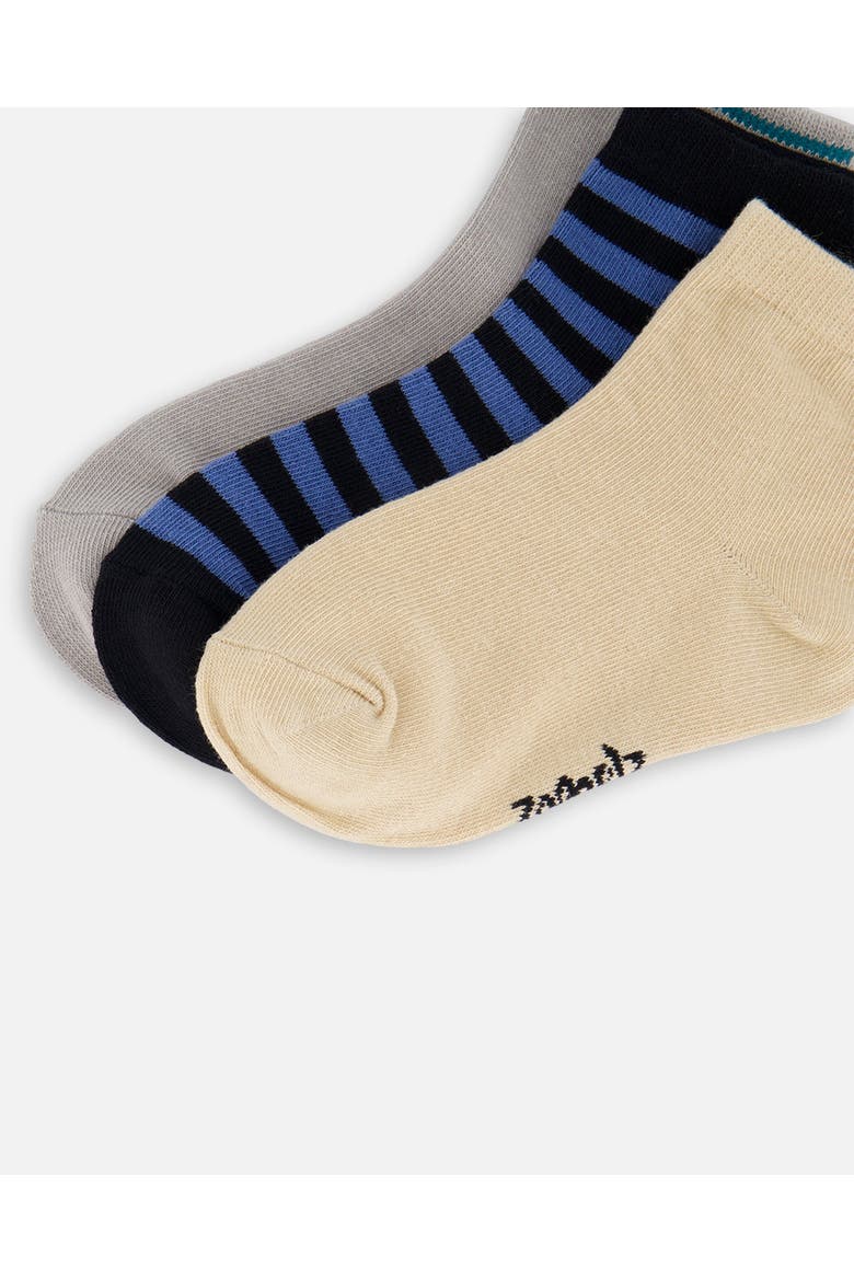 Socks (3 Pairs) Set Striped, Alternate, color, Striped Beige