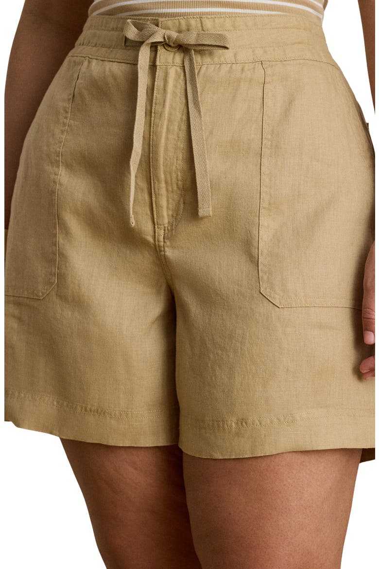 Linen Drawstring Shorts, Alternate, color, BIRCH BEIGE