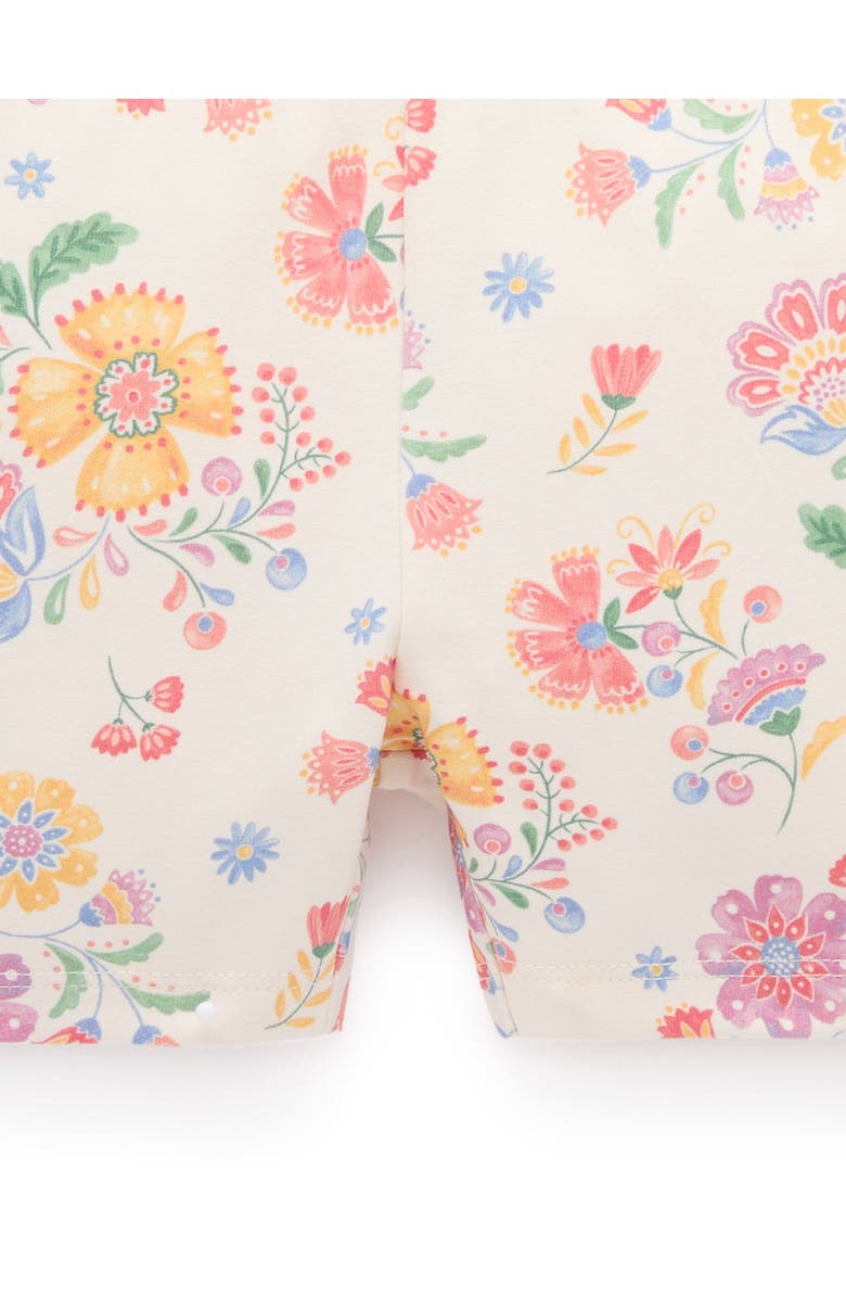 Purebaby Ruffle Tee & Bike Short Set, Alternate, color, Papaya