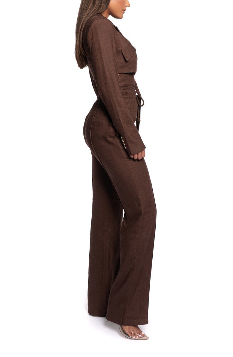 JLUXLABEL Myling Cotton & Linen Wrap Crop Top, Alternate, color, 