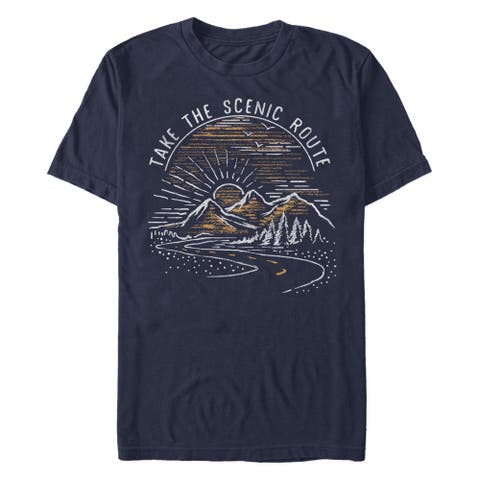 Men's Lost Gods Take the Scenic Route Road  Graphic T-Shirt