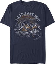 Lost Gods Men's Lost Gods Take the Scenic Route Road Graphic T-Shirt