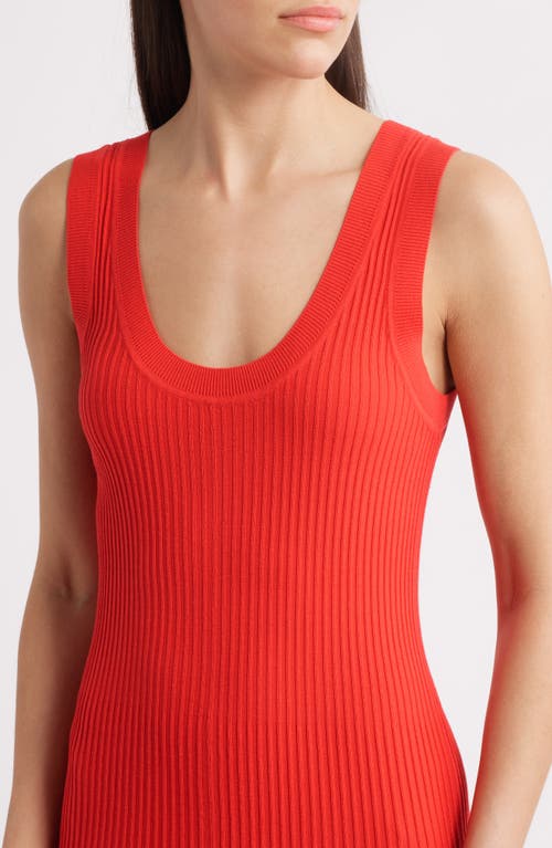 Wyeth Sleeveless Rib Sweater Dress In Red