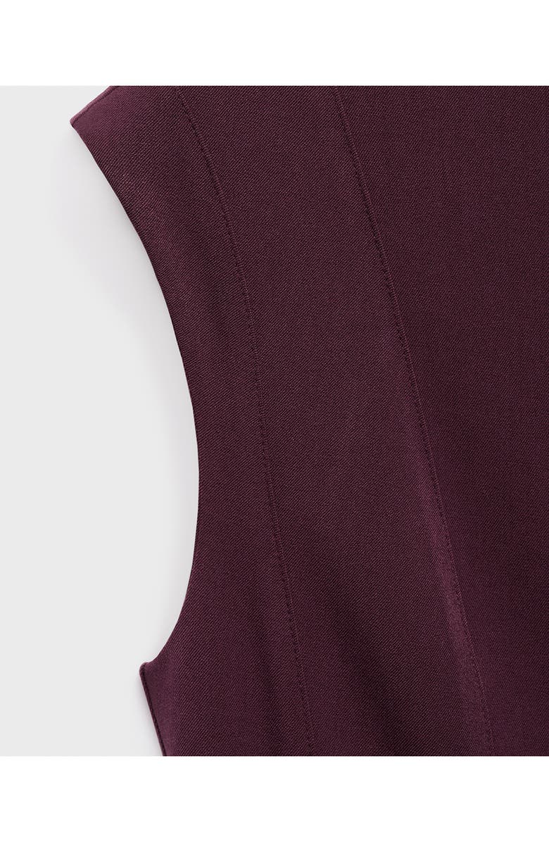 MANGO Seam Sleeveless Minidress, Alternate, color, Burgundy