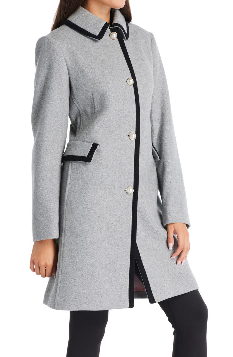 Kate Spade New York a-line wool blend coat, Alternate, color,