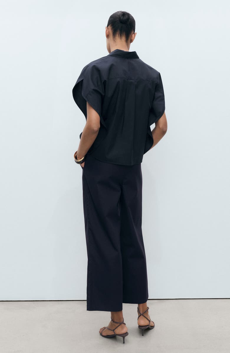 MANGO Straight Leg Crop Pants, Alternate, color, Navy