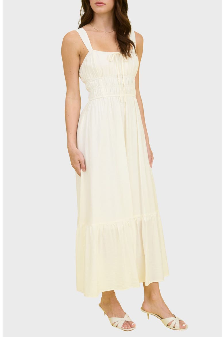Scrunch Maxi Dress, Alternate, color, CREAM