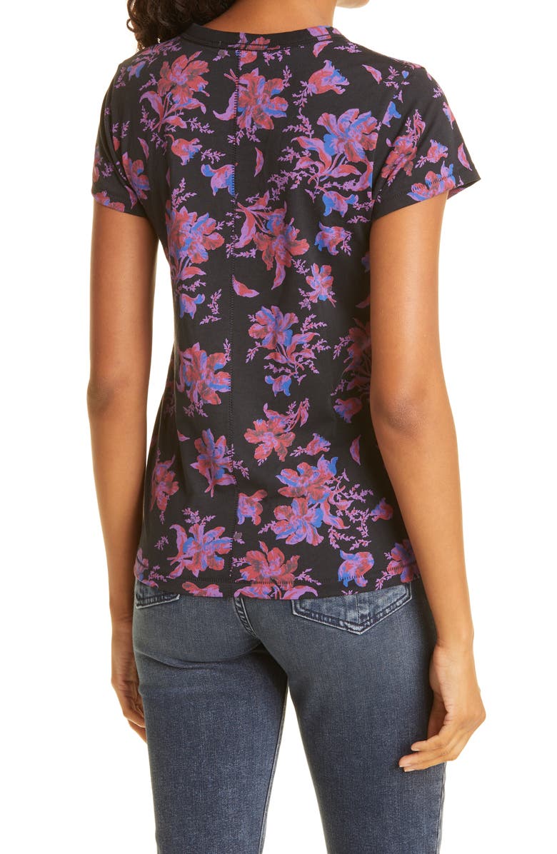 rag & bone Floral Print Organic Cotton T-Shirt, Alternate, color,