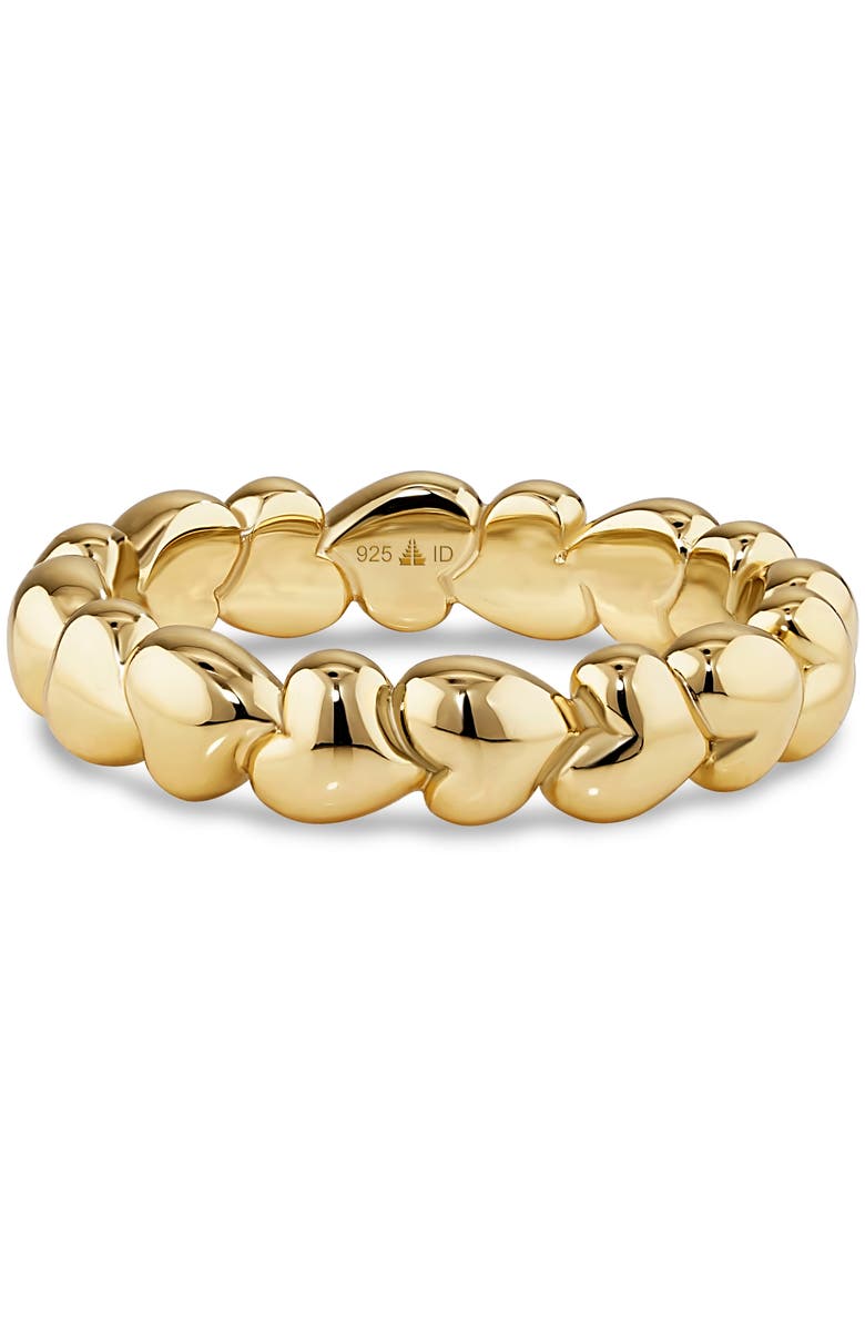 DEVATA Sweet Heart Eternity Band Ring in Gold Plated Sterling Silver, Main, color, Yellow Gold