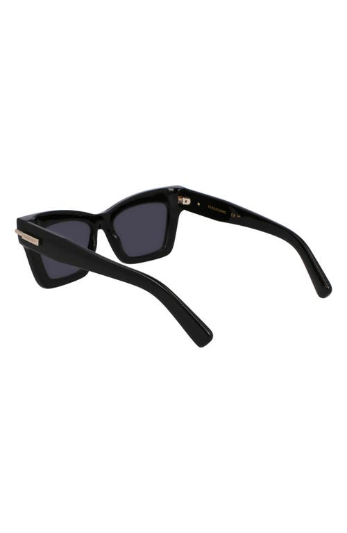 Ferragamo Prisma 52mm Modified Rectangular Sunglasses In Black