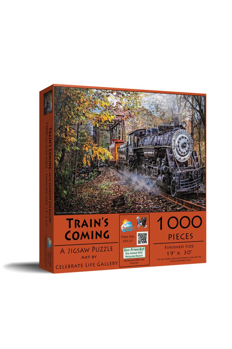 Train's Coming 1000 piece Jigsaw Puzzle for Adults, Main, color, Multicolor