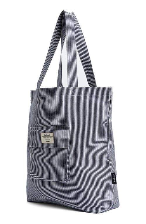 Barbour Tynedale Stripe Canvas Tote In Navy/white