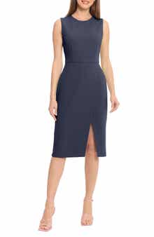 Maggy London Sleeveless Wrap Knee Length Dress